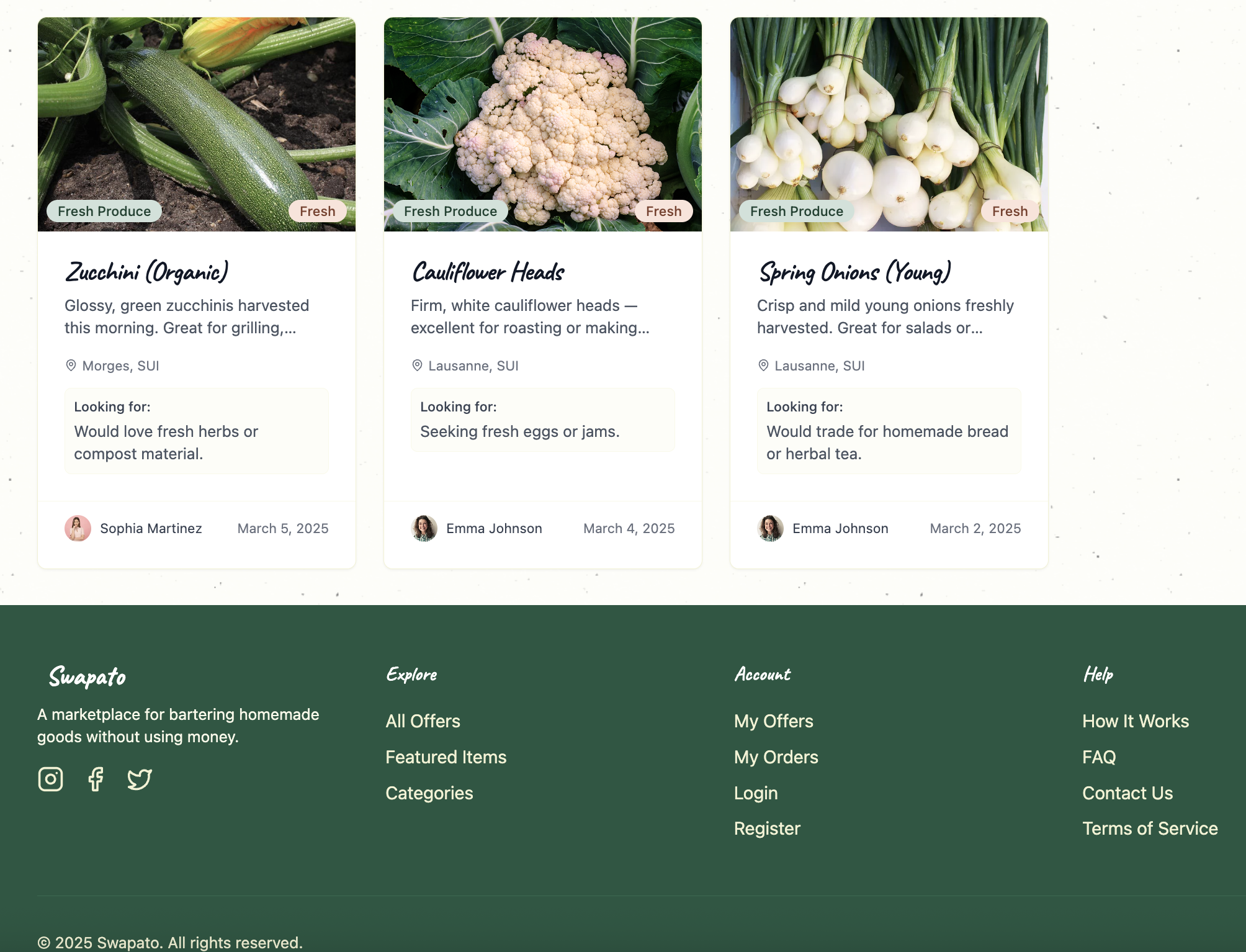 Offers with Filters and Navigation Bar